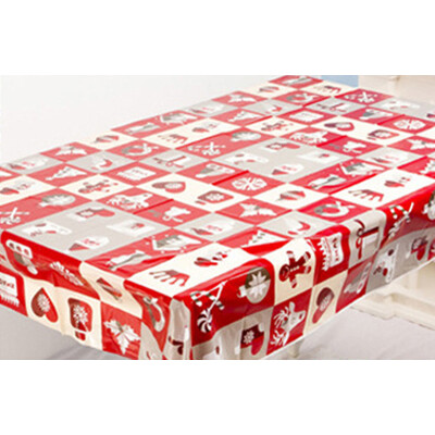 

DIY Christmas Printed Tablecloth PVC For Home Decoration Gift 110180cm Mantle