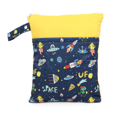 

Cute Double Layers Portable Reusable Printed Babies Nappy Diaper Bag