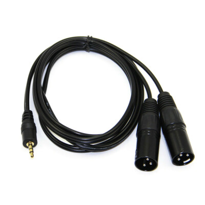 

15m 492ft 35mm Male Stereo Aux Audio to 2 Dual XLR Male Cable Cord