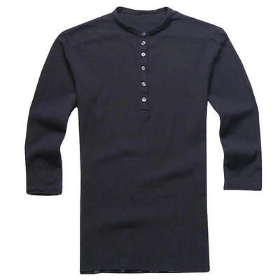 

2018 Casual Mens T-Shirt V Neck Button Solid Color Short Sleeve T-Shirt Tee Tops For Men