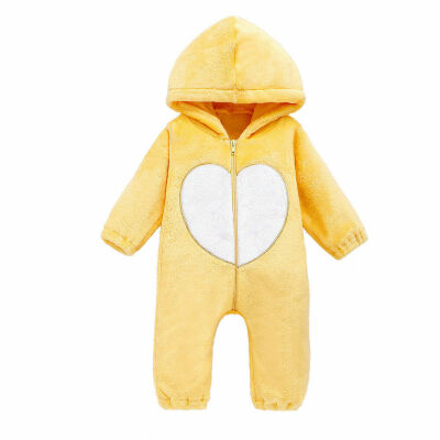 

Newborn Toddler Baby Girl Boy Plush Hooded Romper Jumpsuit Winter Outfits Clothes