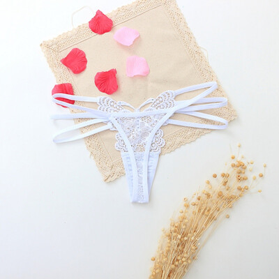 

ETOSELL Butterfly Panties for Women Sexy Lace G-String Thong Seamless Pantie Underwear Womens Translucent String Porno Lingerie