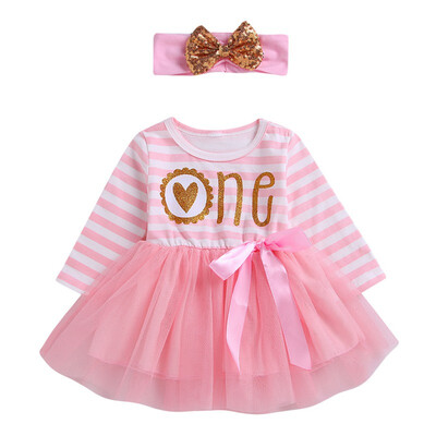

2019 Summer Cotton Baby Infant Fairy Tale Petals Colorful Dress with Headwear Princess Newborn Baby Dresses Gift