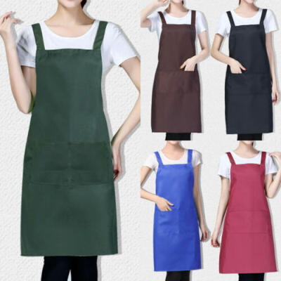 

Women Men Pocket Apron Adjustable Baking Chefs Kitchen Coffee Cooking BBQ Apron