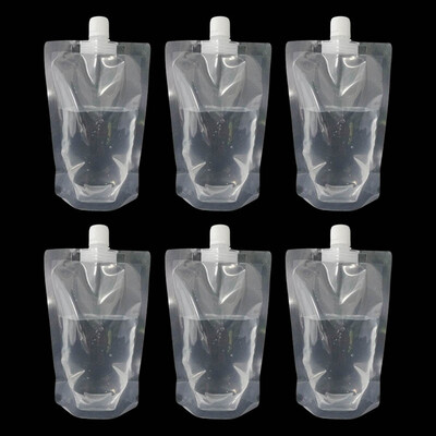

6 Pcs\Set Stand Up Clear Plastic Liquid Drinks Powder Spout Pouch Halloween Plasma Bag 500Ml