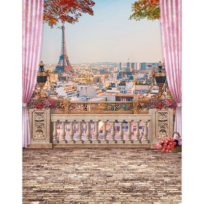 

Eiffel outside the Window Photo Backdrop 57FT Vinyl Fabric Cloth Digital Printing Photo Background s-2207