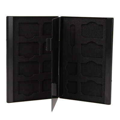 

15 in 1 Aluminum SIM Micro Nano SIM Cards Pin Storage Box Case Holder Prote
