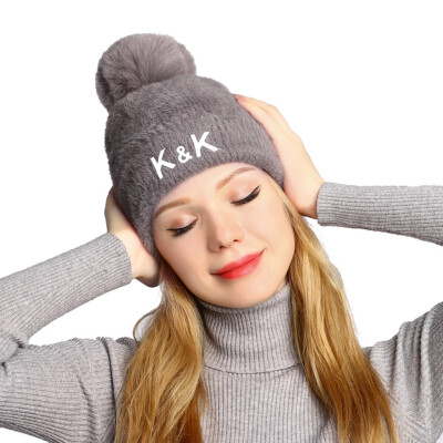 

Tailored Fashion Women Curling Baseball Cap Hat Winter Warm Thickened Knitted Ball Cap