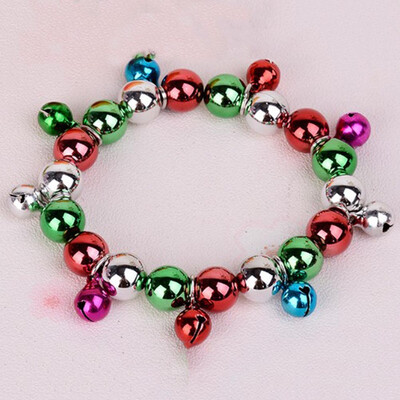 

New Fancy Womens Colorful Beads Bracelet Jingle Bells Christmas Bangle Bracelet
