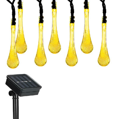 

Solar String Lights 197ft 30 LED Water Drop Rope Light 8 Modes Multicolor for Party Garden Home Festival Decoration