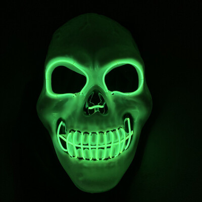 

Scary Skull Halloween ELWire Light Up Glowing Party Mask LED Cosplay Costume Mask skull light up festival party Supplies