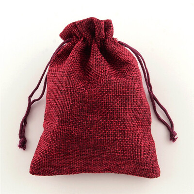 

PH PANDAHALL 100pcs DarkRed Burlap Packing Pouches Drawstring Bags Packing Storage Linen Jewelry Pouches Sacks