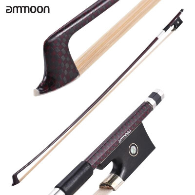 

ammoon Well Balanced 44 Violin Fiddle Bow Carbon Fiber Round Stick Exquisite Horsehair Ebony Frog