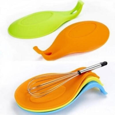 

Silicone Spoon Rest Heat Resistant Kitchen Utensil Spatula Holder Cooking Tool