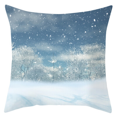 

Siaonvr Christmas Series Home Decor Polyester Peach Skin Pillow Case 18x18in