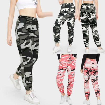 

Womens Camo Cargo Trousers Casual Pants Military Army Combat Camouflage Print UK