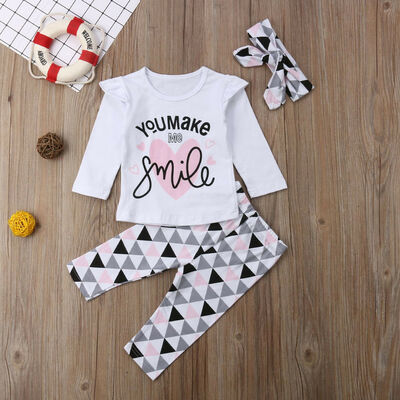 

Infant Newborn Baby Girl Long Sleeve T Shirt Tops Leggings Outfit Set Clothes