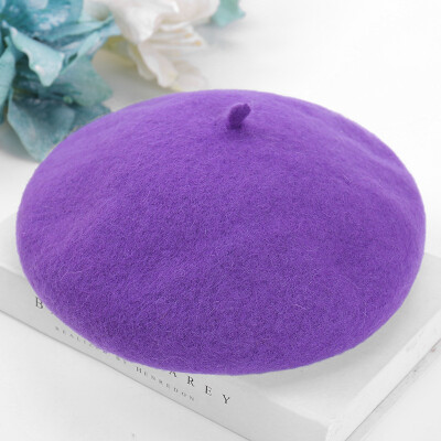 

2019 Early Spring New Vintage Beret Wool Thickened Joker Female Hat Pumpkin Hat Artist Hat