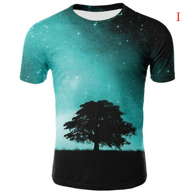 

Fashion Galaxy Space 3D Print T-shirt Men Short Sleeve Tee Tops Blouse Hot