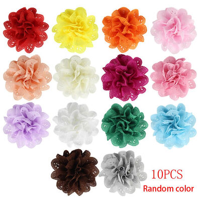 

10PCSSet Random Color Chiffon Flower Hairpin Children Hair Clip Kids Girls Hairclips Headdress Barrette Headwear
