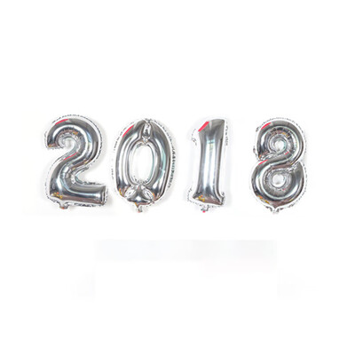 

〖Follure〗2018 New Year Number Foil Balloon Gold Silver Party Decoration