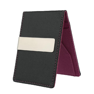 

New Fashion Men Money Clip Faux Leather Slim Wallet ID Credit Card Holder Cash Clip