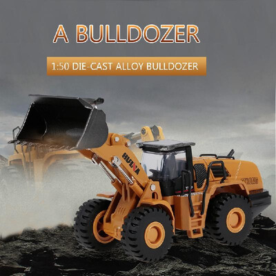 

HUINA 1714 150 Die-Cast Alloy Bulldozer Engineering Truck Static Model Construction Vehicle Educational Toys for Children Kids