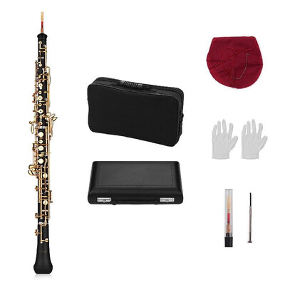

Muslady Professional Oboe C Key Semi-automatic Style Nickel-plated Keys Woodwind Instrument with Oboe Reed Gloves Leather Case Car