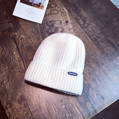 

Hat winter mens&womens warm ear protectors wool hat letters Joker knit Hat Korean casual lovers Turtleneck Hat tide