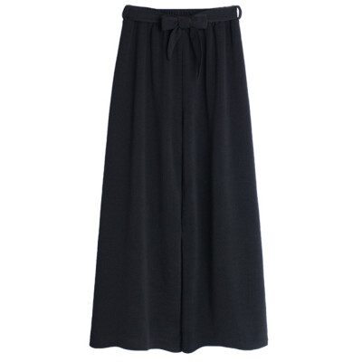 

Women Casual Loose Wide Leg Pants Vintage Elastic Waist Trousers Casual Cotton Oversized Solid Long Pants