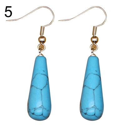 

Vintage Water Drop Shape Stone Dangle Women Hook Earrings Party Jewelry Gift