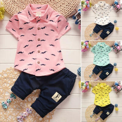 

2pcs Toddler Kids Baby Boys Summer Clothes T-shirt TopsShorts Pants Outfit Set