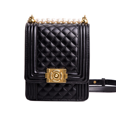 

Lingge pearl chain bag 2019 new Korean casual fashion wild single shoulder slung on the new small bag handbag