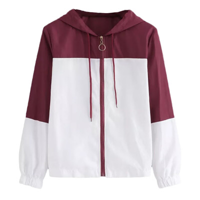 

Toponeto Women Long Sleeve Thin Skinsuits Hooded Zip Floral Pockets Sport Coat