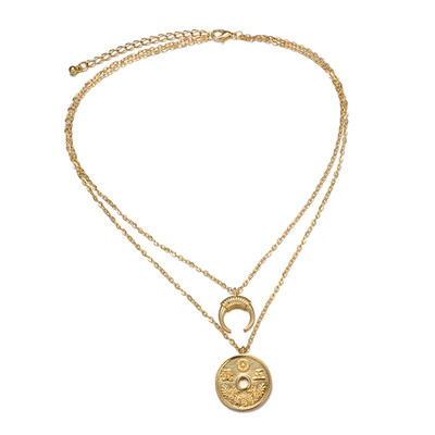 

Tocona Bohemia Double Layer Chains Necklaces&Pendants for Women Girls Geometric Long Statement Necklace Choker Jewelry 6033