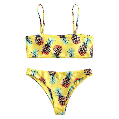 

Pineapple Print Cami Bikini Set