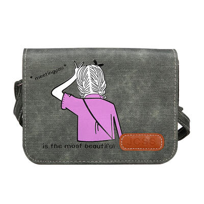 

Cute Cartoon Girls Small Square Bag Women PU Casual Shoulder Crossbody Bag