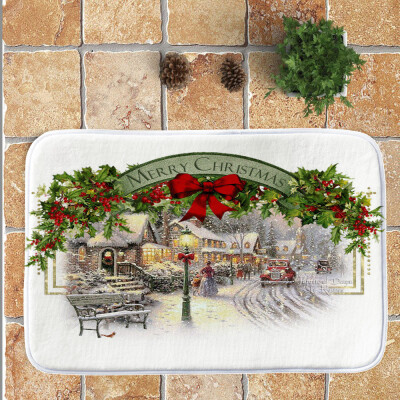 

Gobestart Merry Christmas Welcome Doormats Indoor Home Carpets Decor 40x60CM