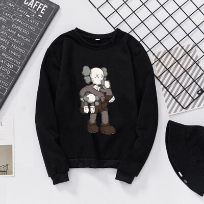 

Autumn Winter Couple O-Neck Full Sleeve Print Round Collar Sweater Brown Doll Pink Big Size  To 2XL