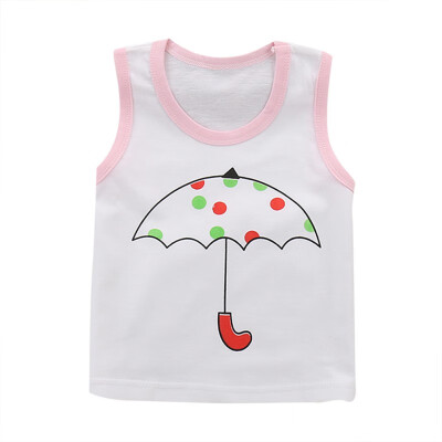 

Kids Underwear Model Cotton Girls Cartoon Tops Solid Color Girls Vest Children Singlet Tops Undershirt