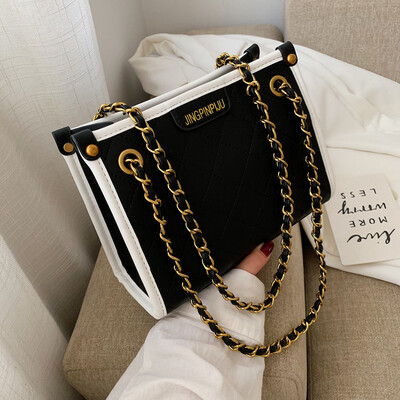 

New rhombic embroidered line small bag female 2019 new wave Korean version of the wild single shoulder slung fashion chain tote bag