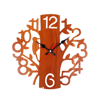 

Siaonvr Tree Shaped Hollow Wooden Wall Clock Decorative Clock Numerals Quartz Clock