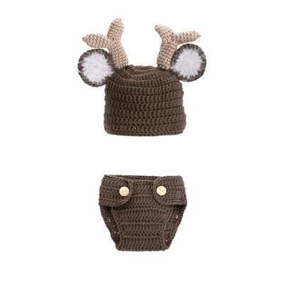 

Newborn Baby Girls Boys Crochet Knit Costume Photography Props Outfits Deer