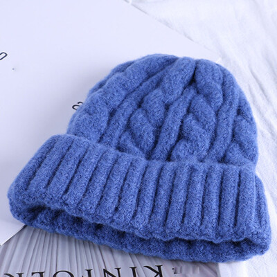 

Tailored Womens Winter Warm Candy Colors Knitted Sleeve Hat Plus Velvet Wooly Cap Soft