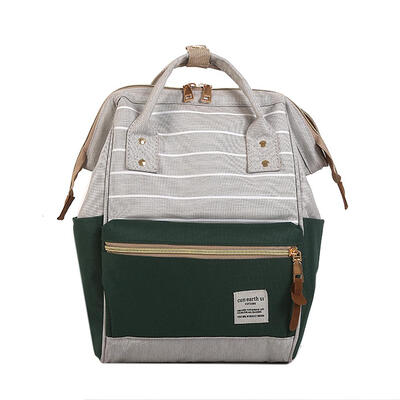 

Hit Color Stripe Travel Backpacks Women School Bags Canvas Large Knapsack