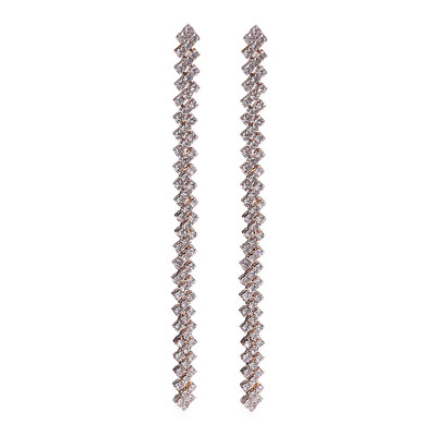 

Trendy Colorful Crystal Drop Dangle Earrings Rhinestone Link Long Chain Earring