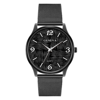 

Gobestart Fashion Cool Unique Digital Literal Multi Layer Dial Men Quartz Mesh Belt Watch