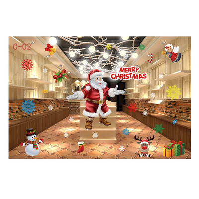 

〖Follure〗Cartoon Snowman Santa Window Sticker Christmas Gift Home Decor Sticker