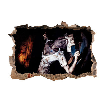 

69cm46cm Halloween Home Decoration Realistic Scary Wall Decor 3D Breaking Wall Sticker Decals Self-adhesive House Murals