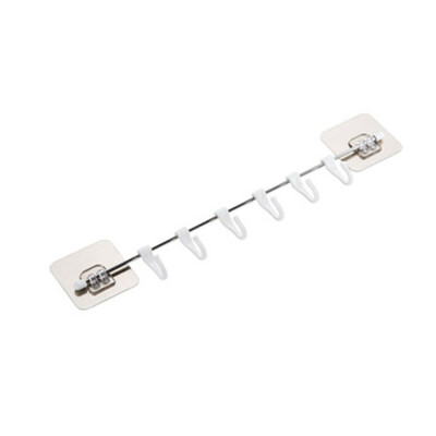 

6 Hooks Cup Towel Holder Firm Hang Bathroom Kitchen Storage Rack Organiser Hook